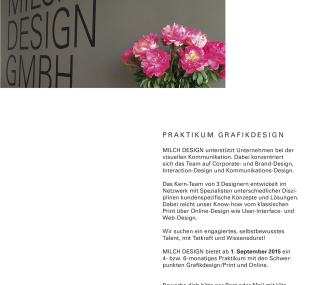 Praktikum Grafikdesign bei Milch Design