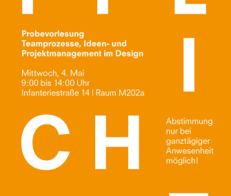 Probevorlesung – Teamprozesse, Ideen- und Projektmanagement im Design